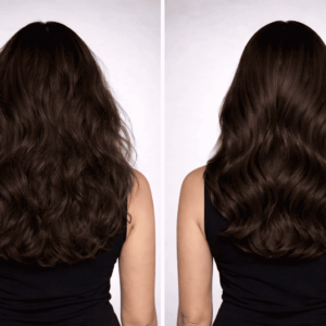 Resultados antes y después del cabello con Ritual Volume Control